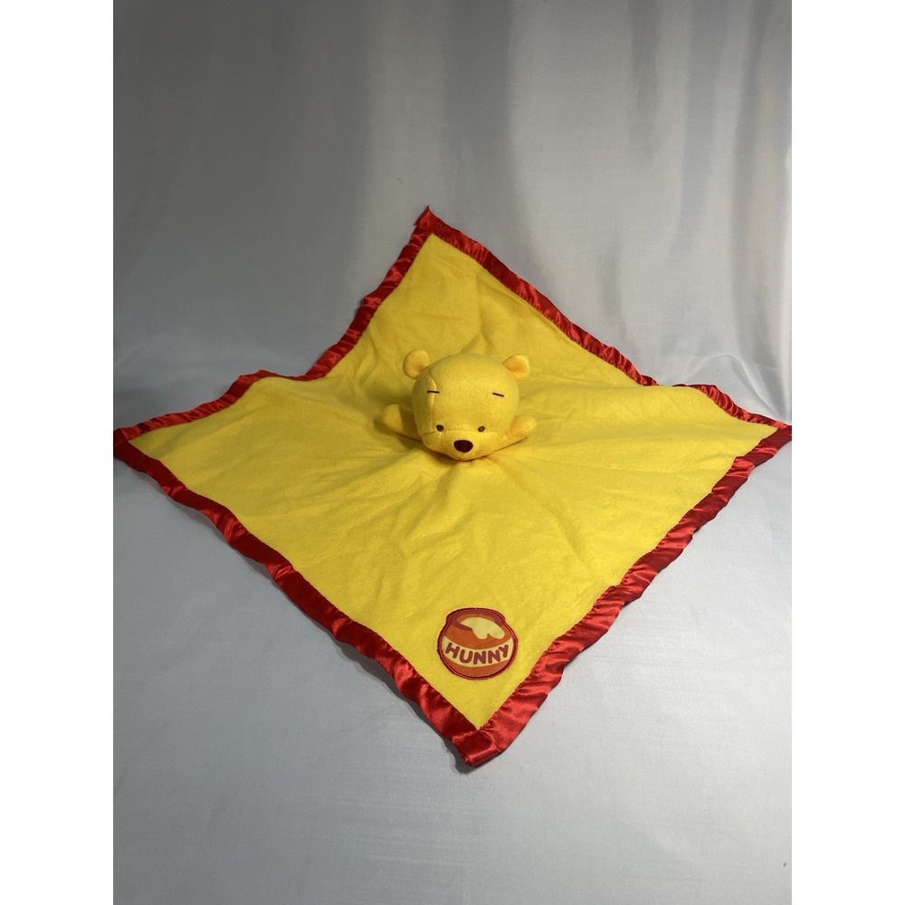Disney Winnie The Pooh Lovey Security Blanket Yellow Honey Pot Fleece 18"x18"